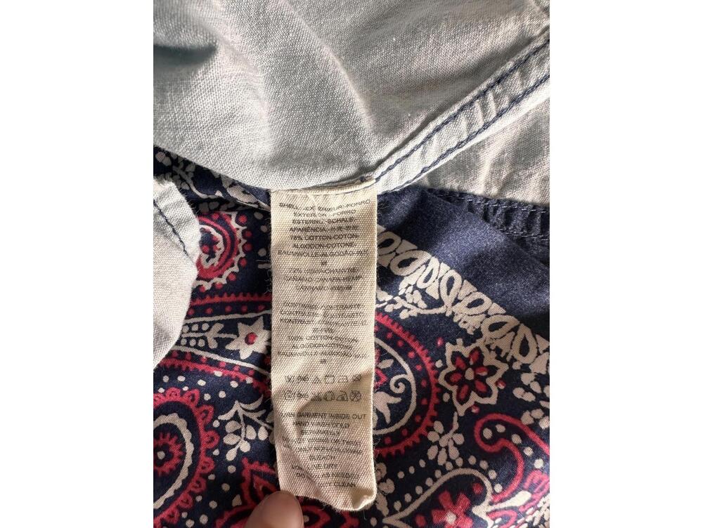 Free People Embroidered Bandana Bandit Chambray Button Down Shirt Women’s Small - Picture 8 of 15